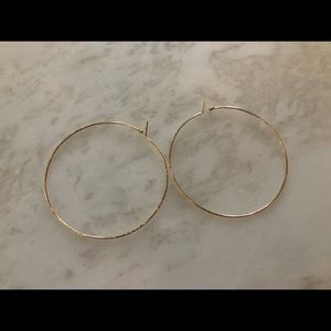 Gold plated hoop earrings 2.5”